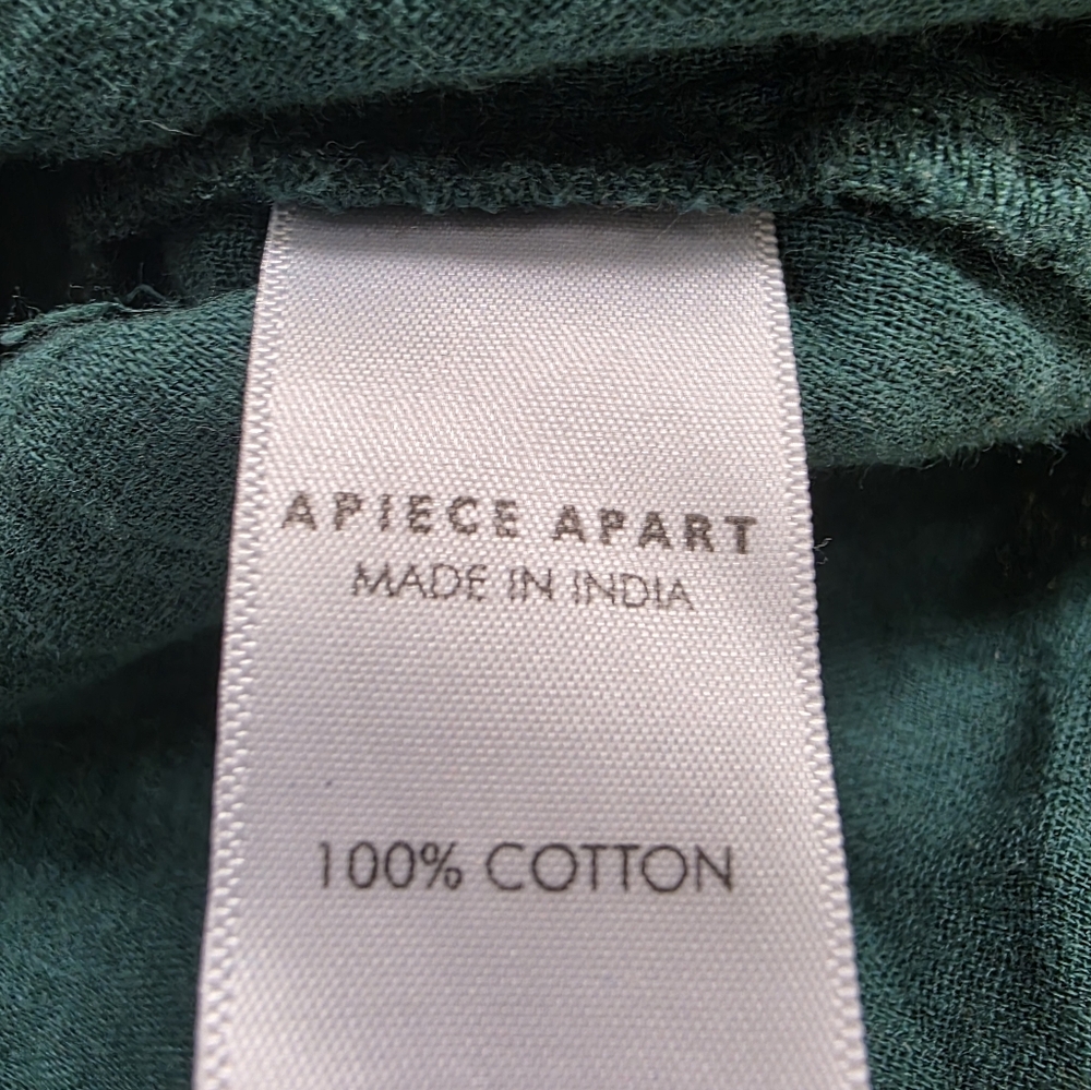 Apiece Apart Hunter Green Long Sleeve Pleated Top Size 10 - Picture 3 of 5